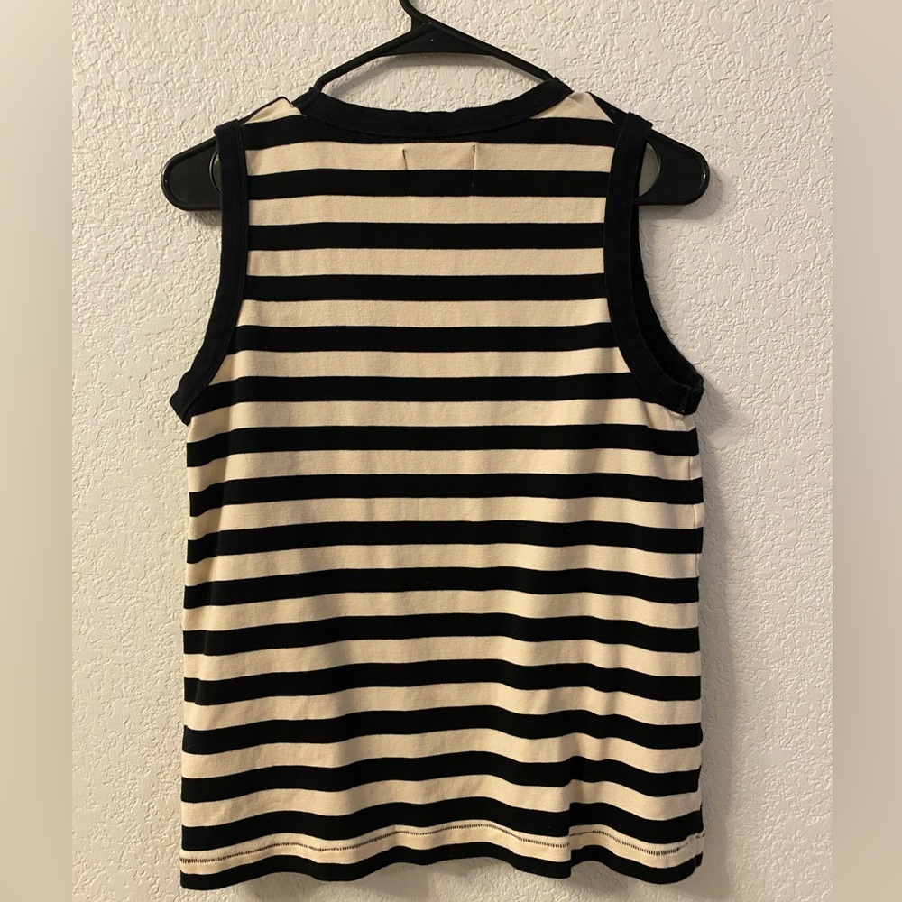 Current Elliott Black Cream Striped Tank Top - Picture 2 of 4